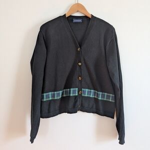 Liz Claiborne Plaid Cardigan
